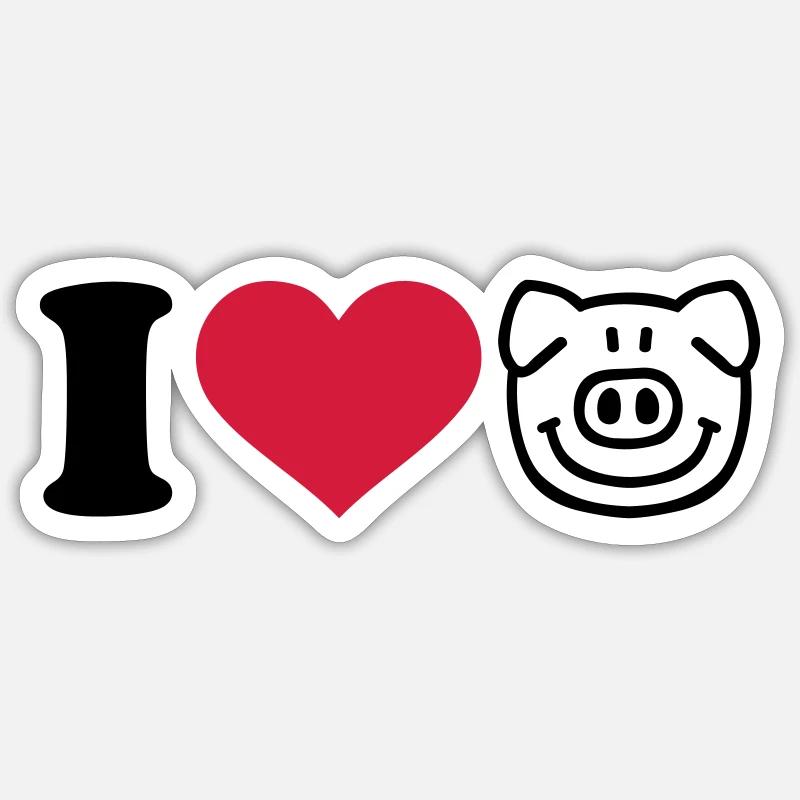 Schwein - Sticker Größe S (10 x 10 cm) - Mattweiß