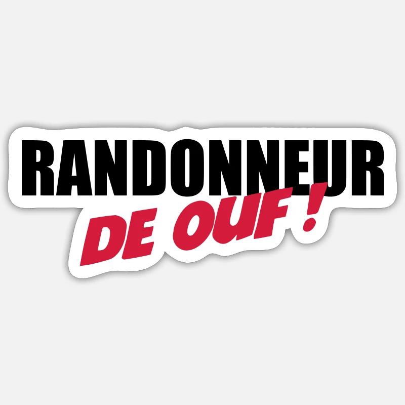 Randonneur de ouf ! - Sticker taille S (10 x 10 cm) - blanc mat