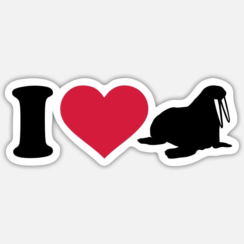 Walross - Sticker Größe S (10 x 10 cm) - Mattweiß