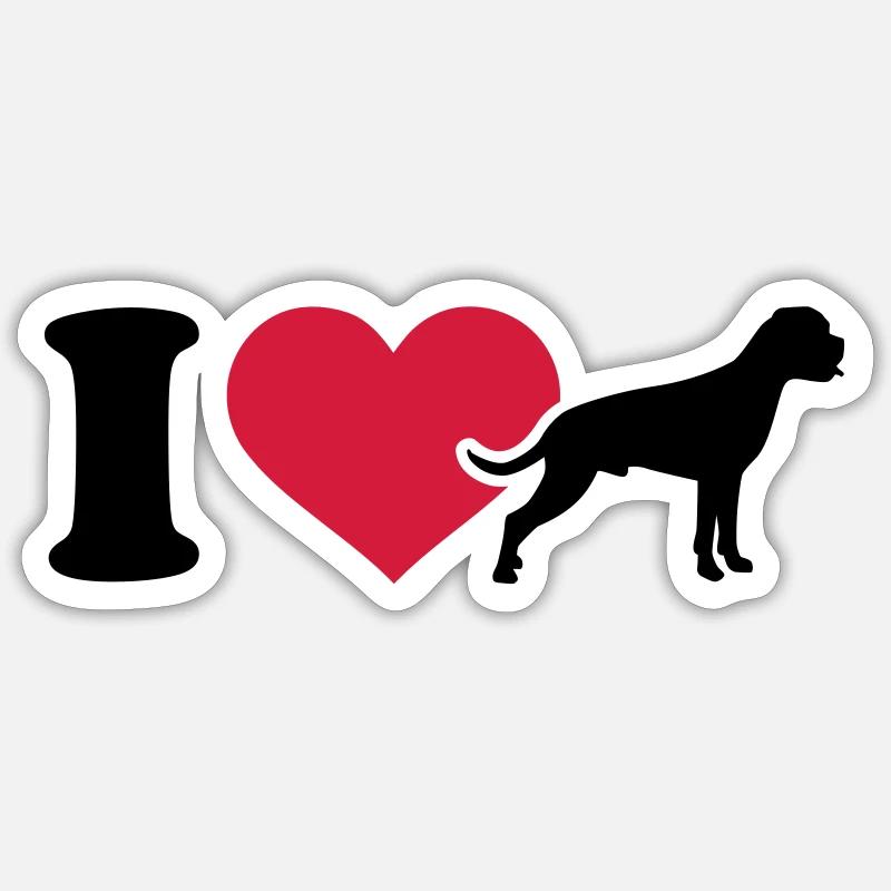 Boxer - Sticker Größe S (10 x 10 cm) - Mattweiß