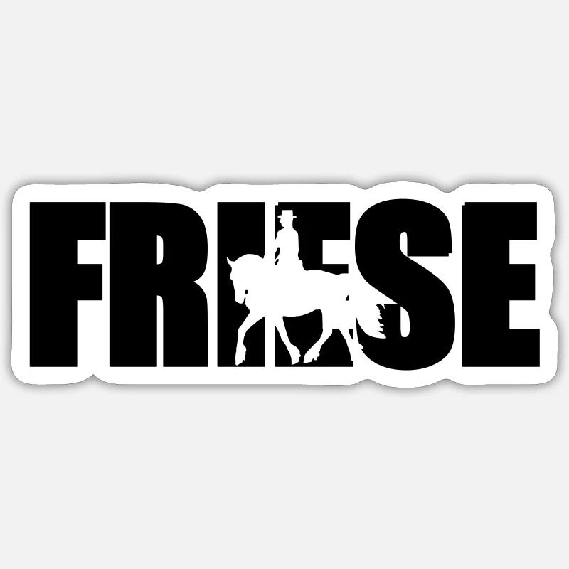 Friese Schriftzug mit Silhouette - Sticker Größe S (10 x 10 cm) - Mattweiß
