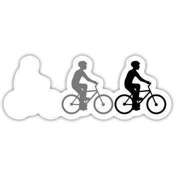 Team sport crew friends 3 race cyclists - Sticker size S (10 x 10 cm) - white matte - Front