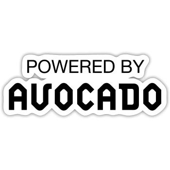 Powered By Avocado - Sticker size S (10 x 10 cm) - white matte - Front