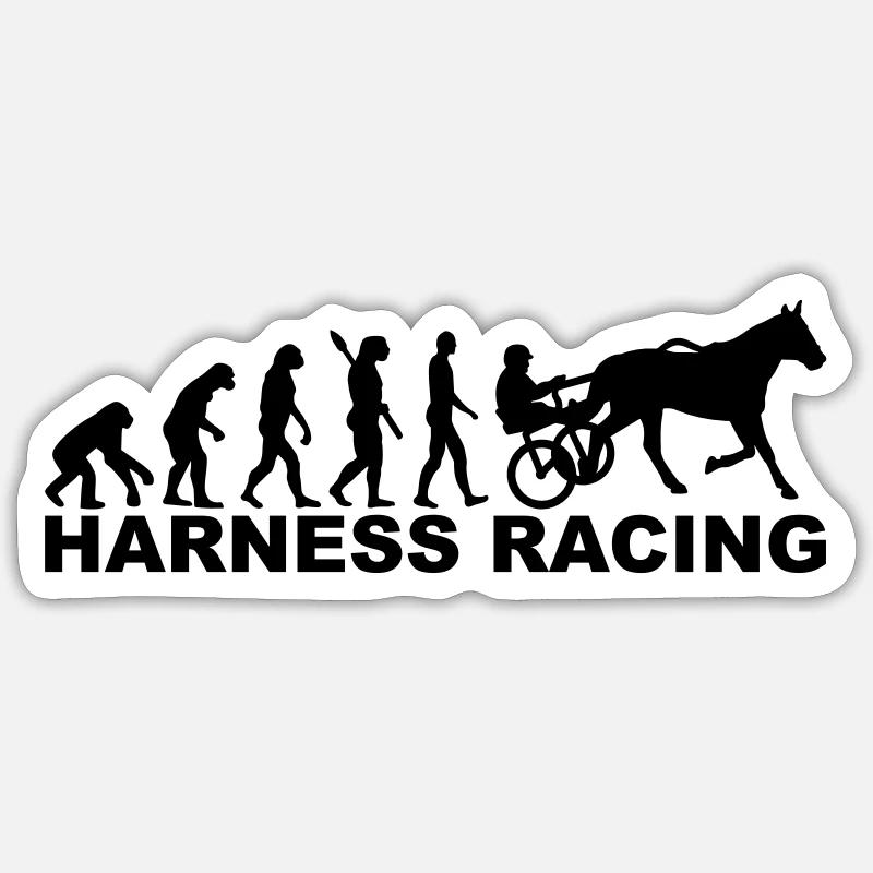 Trabrennen - Sticker Größe S (10 x 10 cm) - Mattweiß