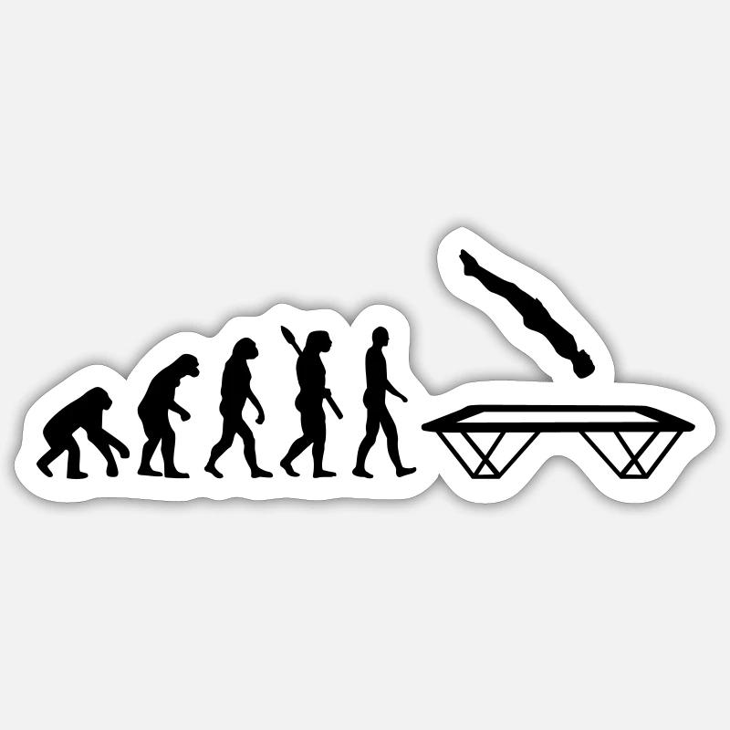 Trampolin - Sticker Größe S (10 x 10 cm) - Mattweiß