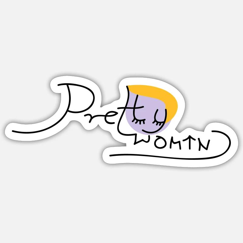 pretty - Sticker taille S (10 x 10 cm) - blanc mat