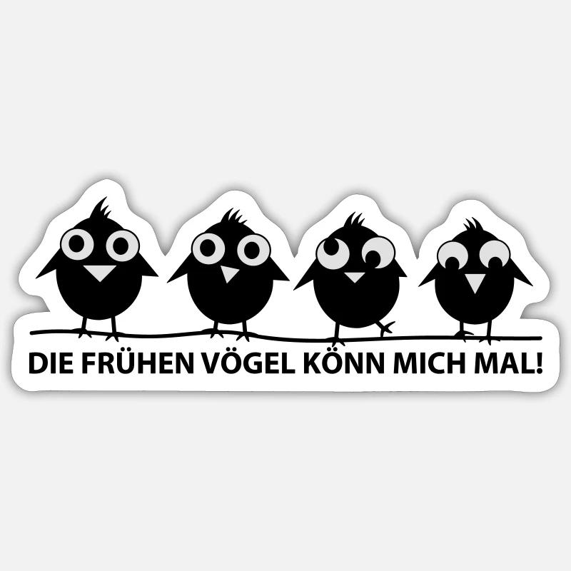 die frühen Vögel - Sticker Größe S (10 x 10 cm) - Mattweiß