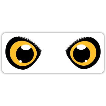zwei leuchtende Augen einer Eule - Sticker Größe S (10 x 10 cm) - Mattweiß - Vorne