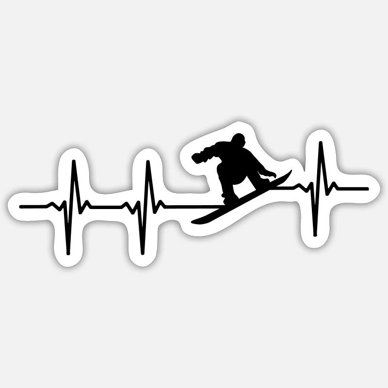 Snowboarder ECG Sticker taille S (10 x 10 cm)
