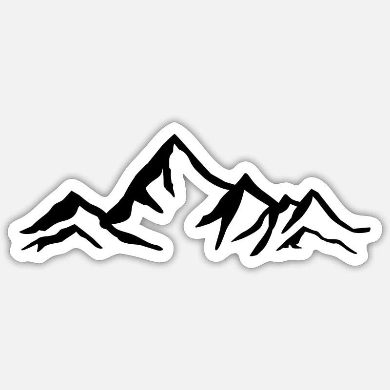 Mountain, mountains, glacier - Sticker size S (10 x 10 cm) - white matte