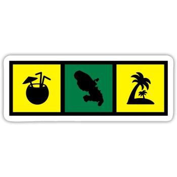Martinique / 972 / Martiniquais / Martiniquaise - Sticker taille S (10 x 10 cm) - blanc mat - Devant