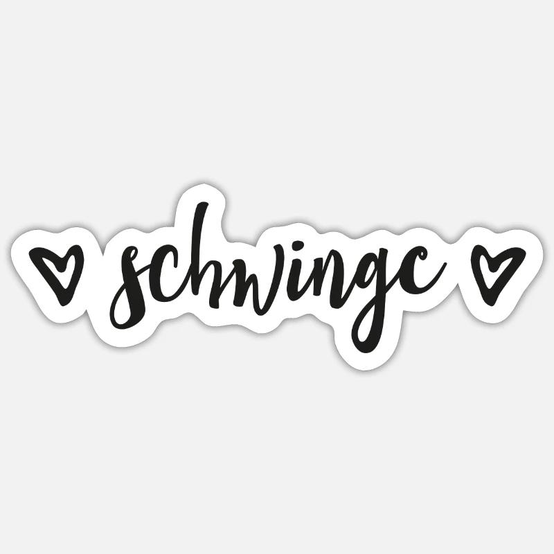 Schweizerdeutsch Schwingen - Schwinge - Sticker Größe S (10 x 10 cm) - Mattweiß