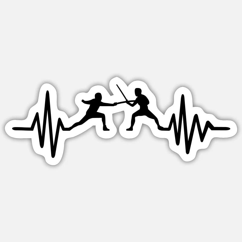 Fencing - Sticker size S (10 x 10 cm) - white matte