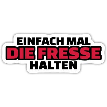 Fresse halten - Sticker Größe S (10 x 10 cm) - Mattweiß - Vorne