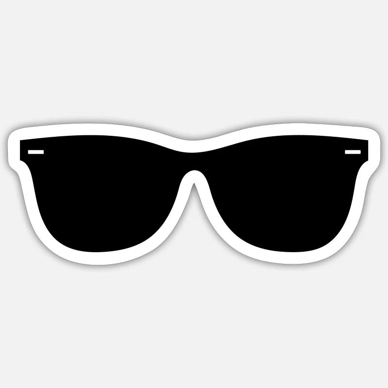Sunglasses glasses your text - Sticker size S (10 x 10 cm) - white matte