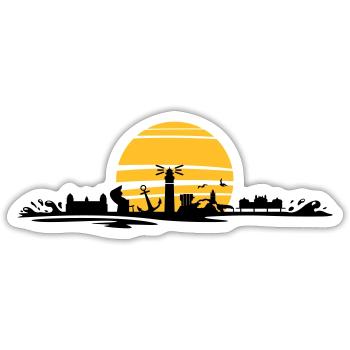 RÜGEN ÎLE D’OSTEE Phare Emblème - Sticker taille S (10 x 10 cm) - blanc mat - Devant
