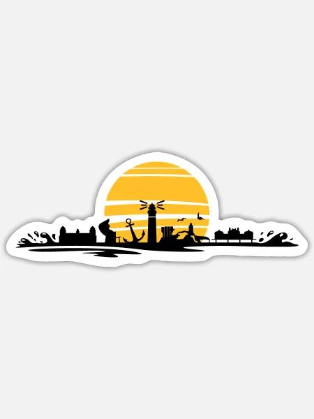 RÜGEN INSEL OSTEE Leuchtturm Wahrzeichen - Sticker Größe S (10 x 10 cm) - Mattweiß