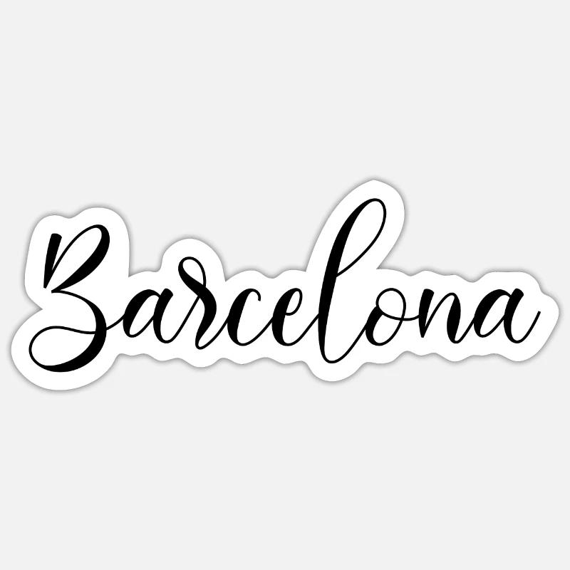 Barcelone - Sticker taille S (10 x 10 cm) - blanc mat