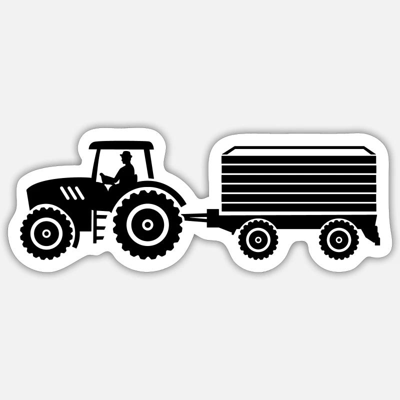 tractor - Sticker size S (10 x 10 cm) - white matte