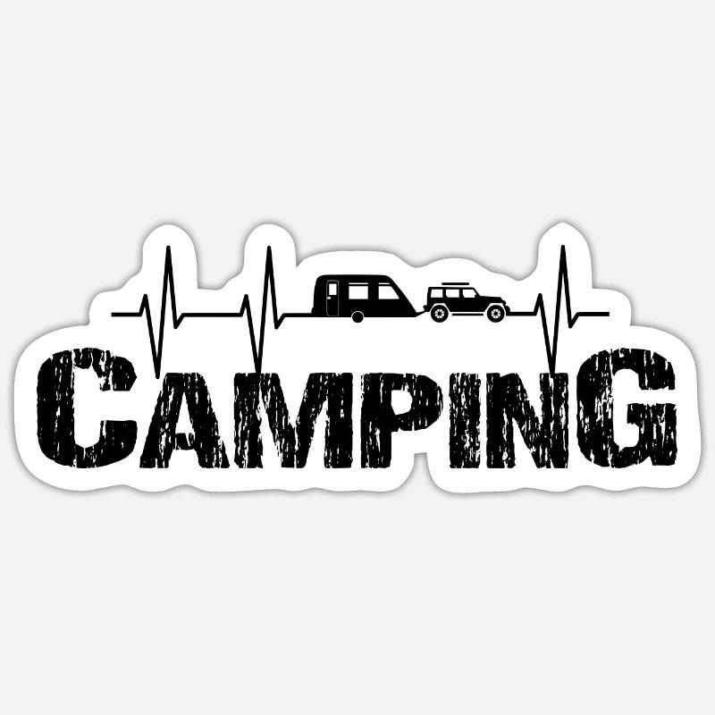 Camping - Sticker Größe S (10 x 10 cm) - Mattweiß