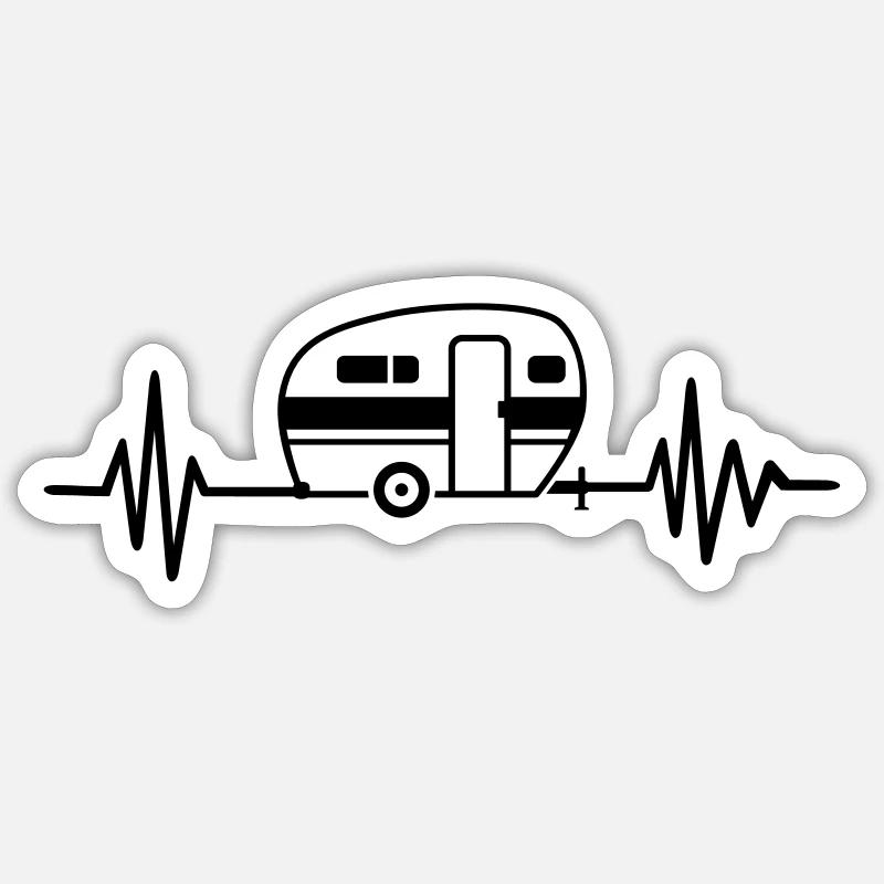 Caravane - Sticker taille S (10 x 10 cm) - blanc mat