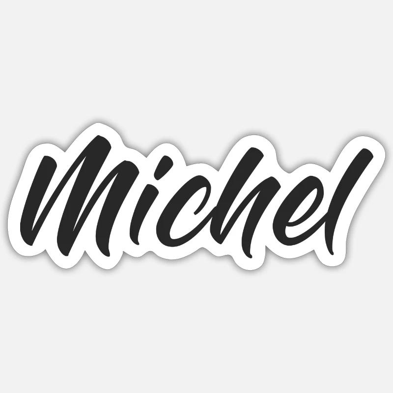 Michel - Sticker taille S (10 x 10 cm) - blanc mat
