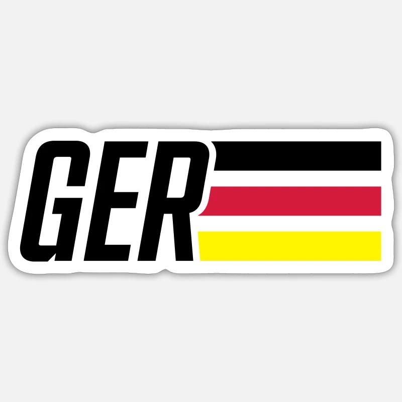 germany flag germany team - Sticker size S (10 x 10 cm) - white matte