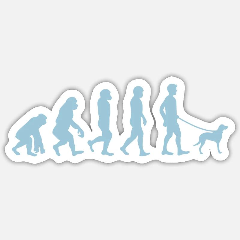 Evolution des Hundefreundes - Sticker Größe S (10 x 10 cm) - Mattweiß