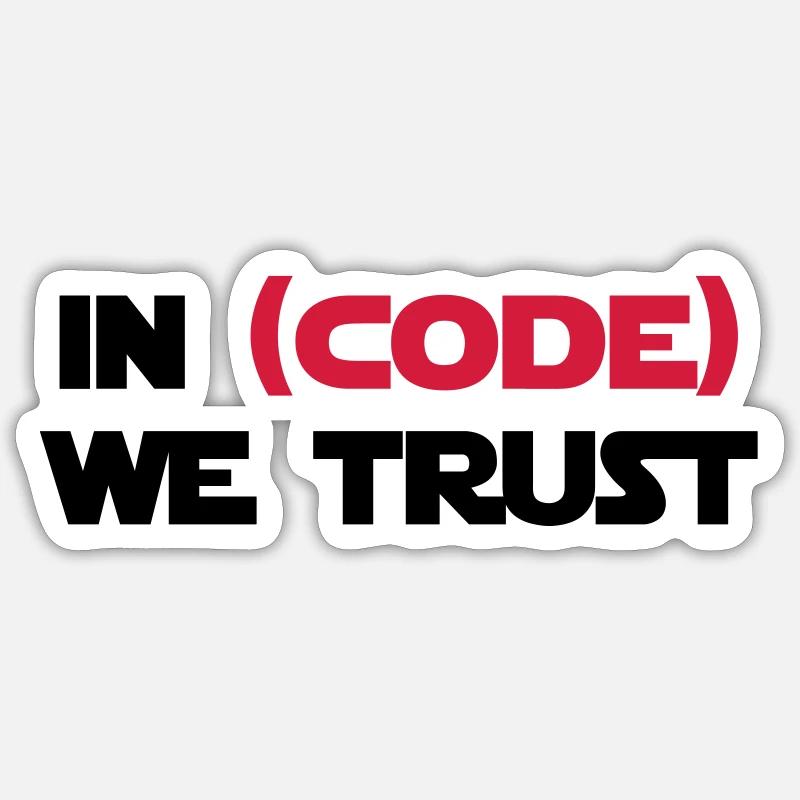 Auf (Code) vertrauen wir - Sticker Größe S (10 x 10 cm) - Mattweiß