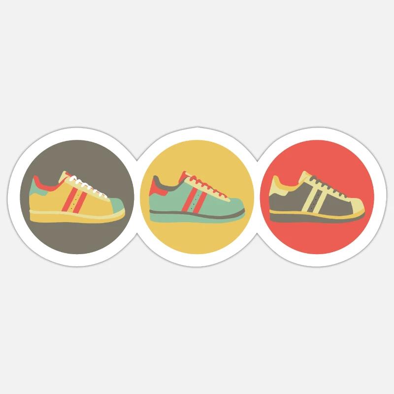 Sneakers retro - Sticker taille S (10 x 10 cm) - blanc mat