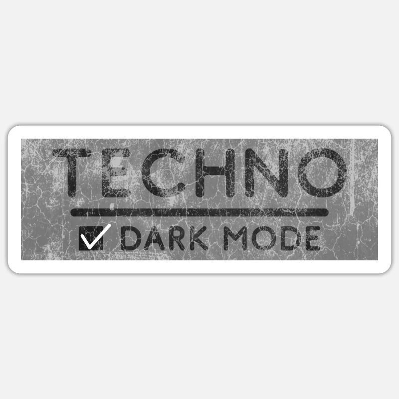 Dark Techno Dark Mode Ein Sticker Größe S (10 x 10 cm)