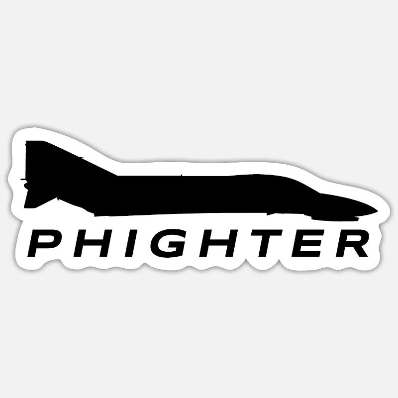 F-4 Phantom classic jet fighter - Sticker size S (10 x 10 cm) - white matte