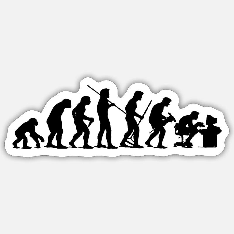 Darwin Evolution - Sticker taille S (10 x 10 cm) - blanc mat