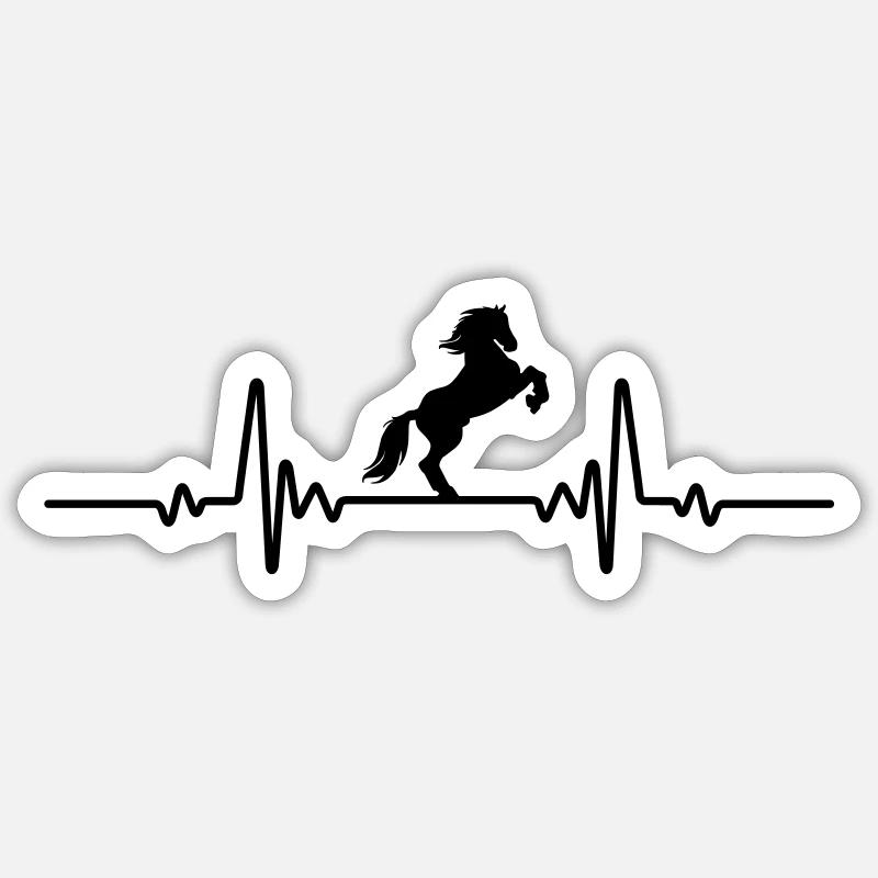 Cavalier équestre EKG - Sticker taille S (10 x 10 cm) - blanc mat