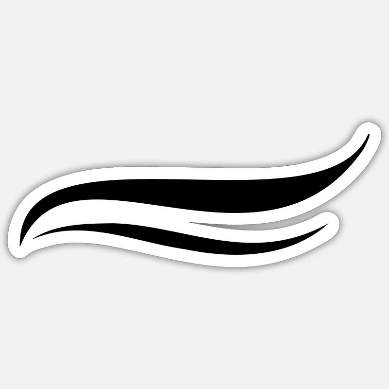 Décor de lignes courbes - Sticker taille S (10 x 10 cm) - blanc mat