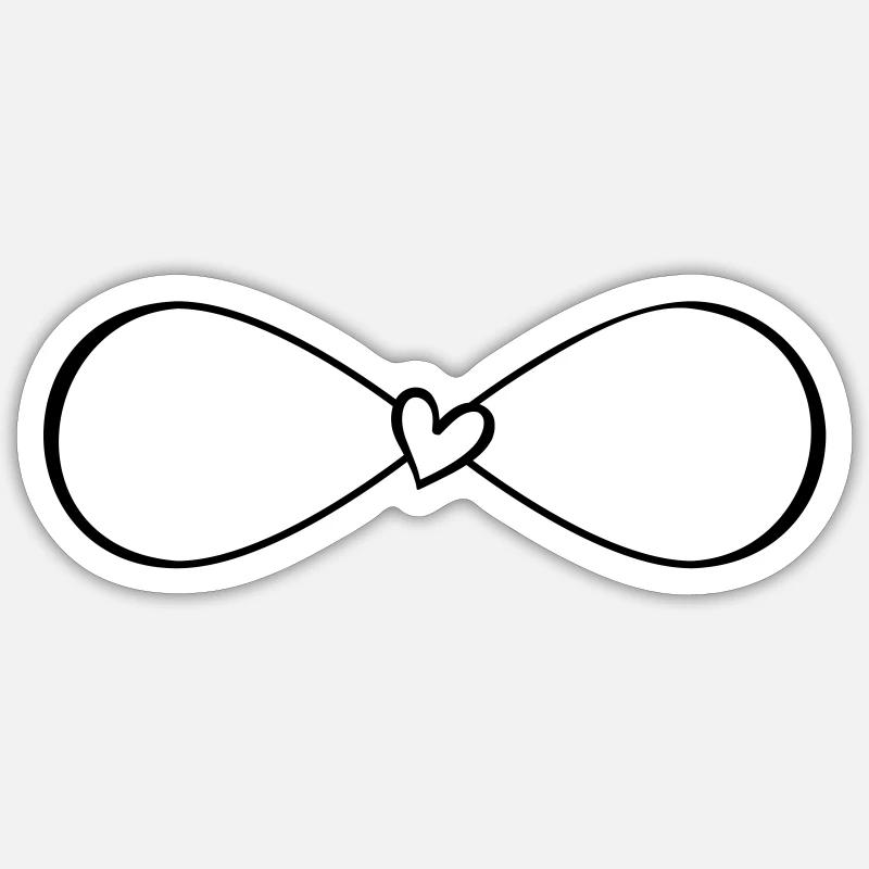 Unendlich Symbol Infinity mit Herz Sticker Größe S (10 x 10 cm)