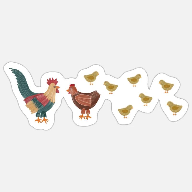 Hühnerstall - Sticker Größe S (10 x 10 cm) - Mattweiß