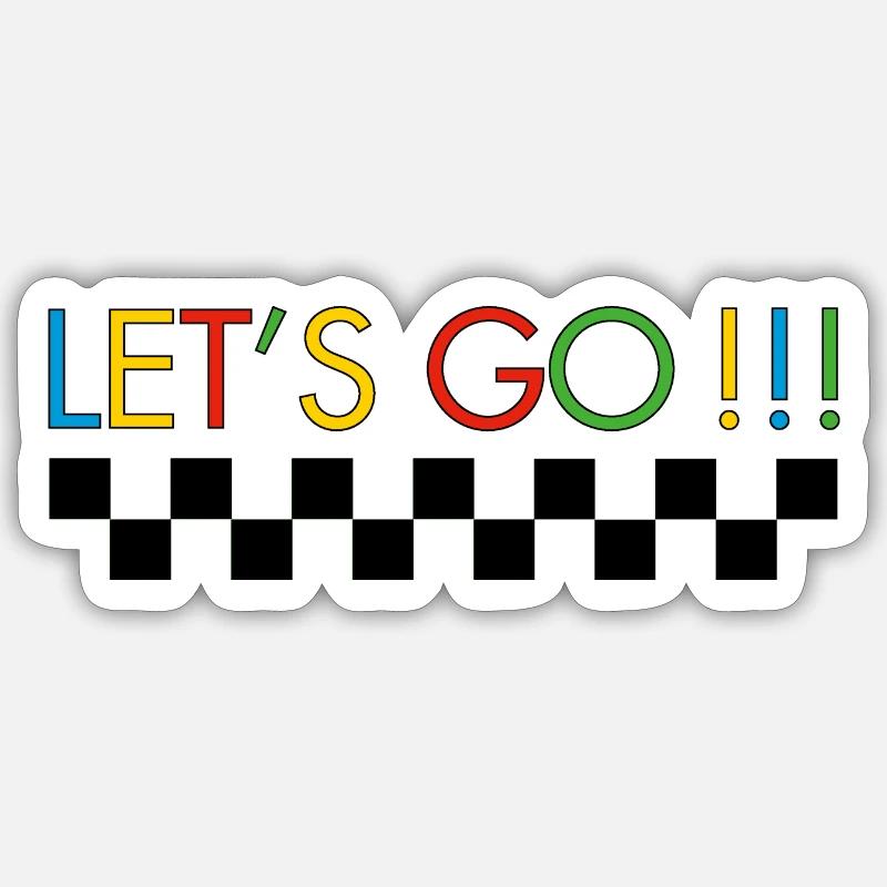 Let's go !!! - Sticker taille S (10 x 10 cm) - blanc mat