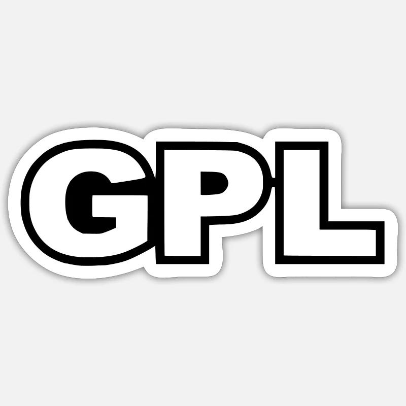GPL - Sticker size S (10 x 10 cm) - white matte