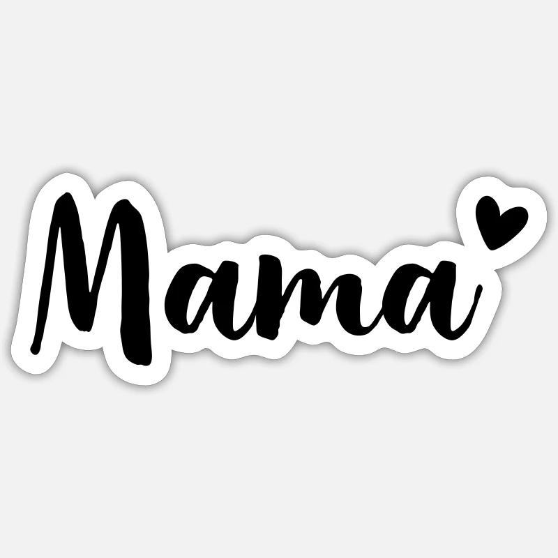 Mama Herz - Geschenkidee - Muttertag Geburtstag - Sticker Größe S (10 x 10 cm) - Mattweiß