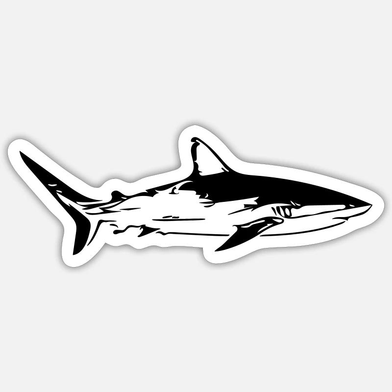 Hai - Vintage Vector Design - Sticker Größe S (10 x 10 cm) - Mattweiß