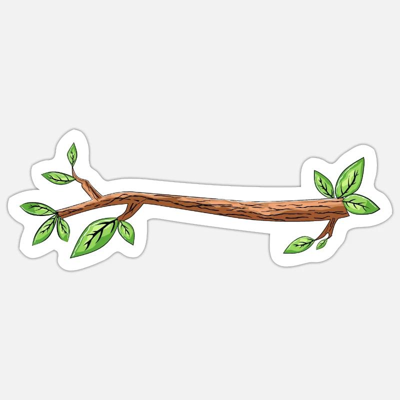 branch tree drawing leaf - Sticker size S (10 x 10 cm) - white matte
