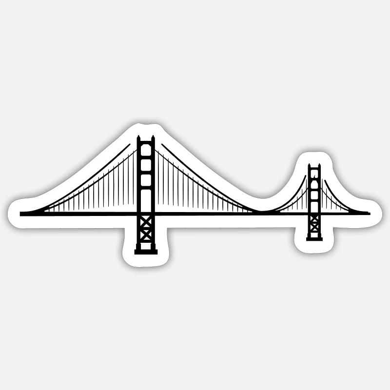 Golden Gate Bridge - Sticker taille S (10 x 10 cm) - blanc mat