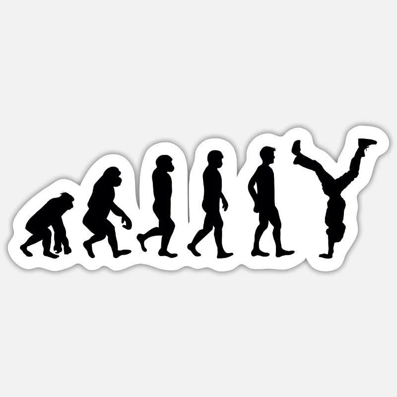 Handstand Evolution Turnerin Akrobatik Gymnastik - Sticker Größe S (10 x 10 cm) - Mattweiß