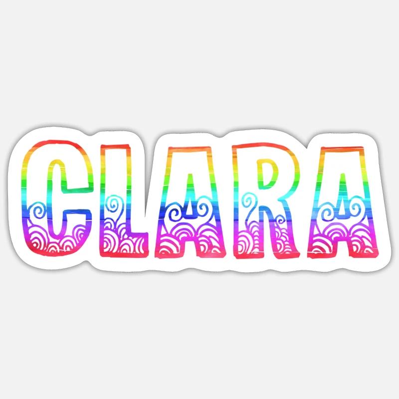clara rs regenbogen - Sticker Größe S (10 x 10 cm) - Mattweiß