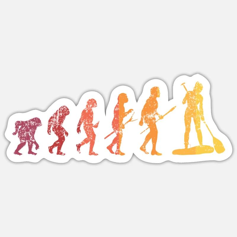 Stand Up Paddle SUP Geschenk - Sticker Größe S (10 x 10 cm) - Mattweiß