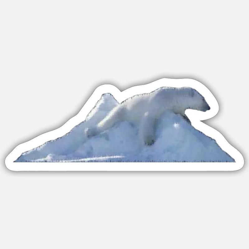 de Polarbear - Sticker taille S (10 x 10 cm) - blanc mat