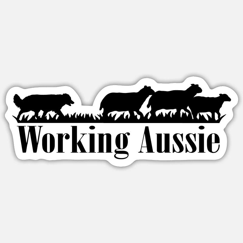 Working Aussie - Sticker Größe S (10 x 10 cm) - Mattweiß
