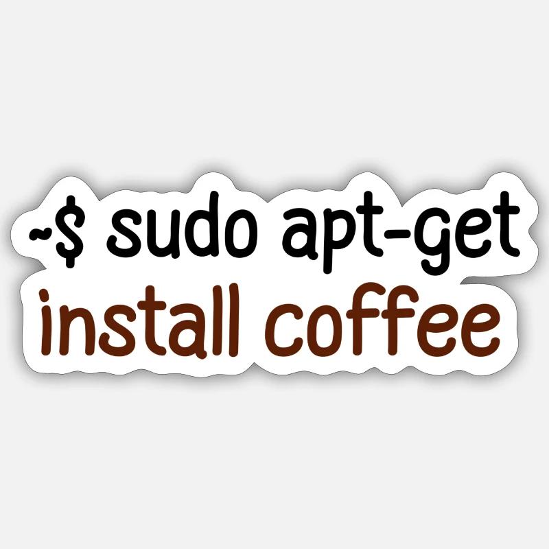 Coffee Programmer Tux Linux Coding Saying Sticker size S (10 x 10 cm)