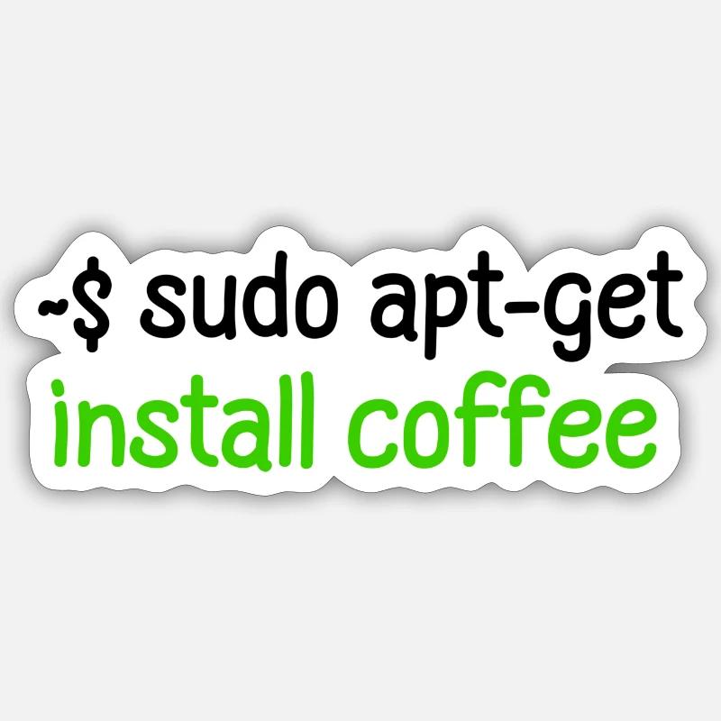 Programmierer Tux Kaffee Informatiker Entwickler Sticker Größe S (10 x 10 cm)